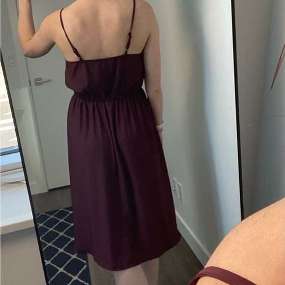 Maroon High Low Dress - Small - Spaghetti straps - Eggplant - Picture 3 of 4